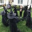 Light-Up Witches with Stakes, Halloween Decorations, Outdoor Holding Hands, Screaming Witches, Sound Activated Sensor Decoration(3 Pack)