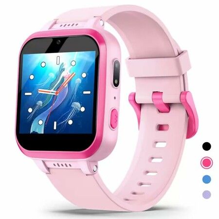 Kids Smart Watch with Puzzle Games HD Touch Screen Camera Video Music Player Pedometer Alarm Clock Flashlight Fashion Kids Smartwatch Gift for Age3+ Year Old Boys Girls Toys (Pink)
