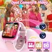 Kids Smart Watch with Puzzle Games HD Touch Screen Camera Video Music Player Pedometer Alarm Clock Flashlight Fashion Kids Smartwatch Gift for Age3+ Year Old Boys Girls Toys (Pink)