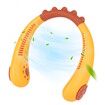 Portable Neck Fan Kids Bladeless Fan, USB Rechargeable Battery Operated Hanging Mini Fan 3 Speeds-Dinosaur ORANGE