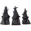 Halloween Gnomes Plush Doll Decor, 3Pcs Handmade Tomte Swedish Gnome Decor Gnomes Ornaments with Black Witch Cloak Hat