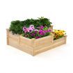 Outdoor Elevated Planter Box with Open-Ended Base for Garden