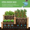 Outdoor Elevated Planter Box with Open-Ended Base for Garden