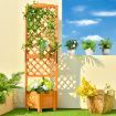 Free-Standing Raised Garden Bed with Trellis for Indoor & Outdoor Planting