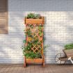 Outdoor Wood Raised Garden Bed with Trellis for Garden/Patio