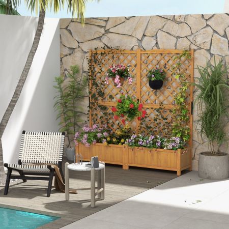 Raised Garden Bed with Trellis for Indoor & Outdoor Use