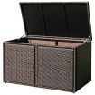 0.33m cubic metres Patio Rattan Storage Container Box with Shelf