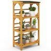 Wooden Storage Rack with Weatherproof Asphalt Roof for Garden