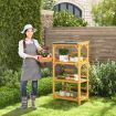 Wooden Storage Rack with Weatherproof Asphalt Roof for Garden