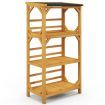 Wooden Storage Rack with Weatherproof Asphalt Roof for Garden