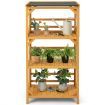 Wooden Storage Rack with Weatherproof Asphalt Roof for Garden