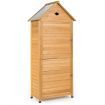 Lockable Fir Wood Garden Tool Storage Cabinet with shelves for Garden