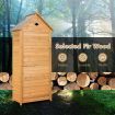 Lockable Fir Wood Garden Tool Storage Cabinet with shelves for Garden