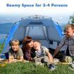 Foldable Portable Instant Pop-up Beach Tent for 3-4 Persons with Carry Bag