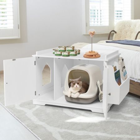 Cat Litter Box Enclosure with Removable Divider for pets