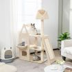 Multi-Layer Wooden Cat Tree with Plush Perch for Kitten