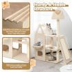 Multi-Layer Wooden Cat Tree with Plush Perch for Kitten