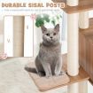 Multi-Level Tall Modern Cat Tree with 2 Top Plush Perches