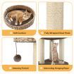 Rattan Cat Tree with Napping Percyh and Hanging Rope for Pet