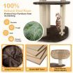 Rattan Cat Tree with Napping Percyh and Hanging Rope for Pet