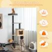 Solid Wood 4-Tier Cat Tree with Scratching Sisal Posts & Mat