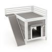 Feral Kitty Houses with Escape Doors and Wide Side Ladder for Pet