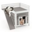 Feral Kitty Houses with Escape Doors and Wide Side Ladder for Pet