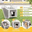 Feral Kitty Houses with Escape Doors and Wide Side Ladder for Pet