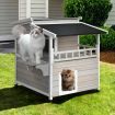 Cat House Shelter with Enclosure and Escape Doors for Pets