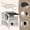 Cat House Shelter with Enclosure and Escape Doors for Pets