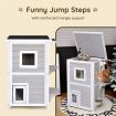 2-Story Wooden Cat House with Opening Asphalt Roof for Cats