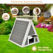 Indoor Outdoor Triangle Wooden Cat House Kitten Shelter for Small Medium Animals