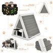 Indoor Outdoor Triangle Wooden Cat House Kitten Shelter for Small Medium Animals