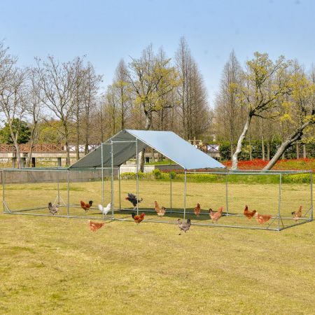 Extra Large Metal Chicken Coop with Waterproof & Sun-proof Cover