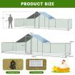 Extra Large Metal Chicken Coop with Waterproof & Sun-proof Cover