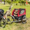 Folding Pet Bike Trailer with 3 Zippered Doors and 8 Reflectors