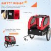 Folding Pet Bike Trailer with 3 Zippered Doors and 8 Reflectors