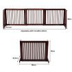 3 Panel Folding Wood Pet Slide Gate with Adjustable Length for Dogs