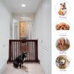 3 Panel Folding Wood Pet Slide Gate with Adjustable Length for Dogs