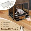 Dual Use Wooden Dog Crate with Double Doors & Removable Tray