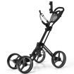 4 Wheels Aluminum Golf Push Pull Cart With Adjustable Umbrella Holder for Outdoor Use