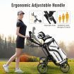 4 Wheels Aluminum Golf Push Pull Cart With Adjustable Umbrella Holder for Outdoor Use