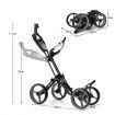 4 Wheels Aluminum Golf Push Pull Cart With Adjustable Umbrella Holder for Outdoor Use