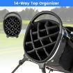 Golf Stand Bag with 14 Way Top Dividers & 6 Pockets & Cooler Bag