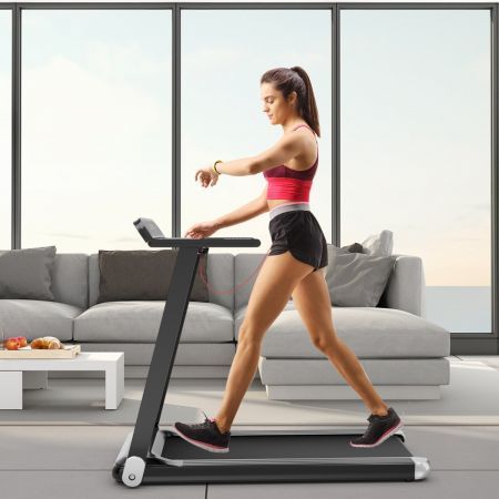 Folding Electric Treadmill with 12 Preset Programs & App Control for Home
