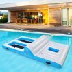 Inflatable Floating Island with Built-in Cup Holders for Lakes