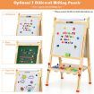 Art Easel with Paper Roll and Double-Sided Adjustable Drawing Easel Board for Kids