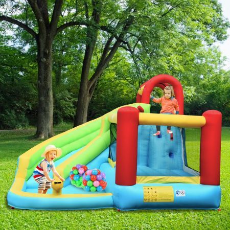 Inflatable Water Slide with Climbing Wall for Outdoor/Indoor Use without Blower