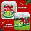 Christmas Themed Inflatable Bounce House with Slide & Trampoline (with Blower)