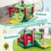 Inflatable Bounce House with Double Slides for Outdoor Use without Blower